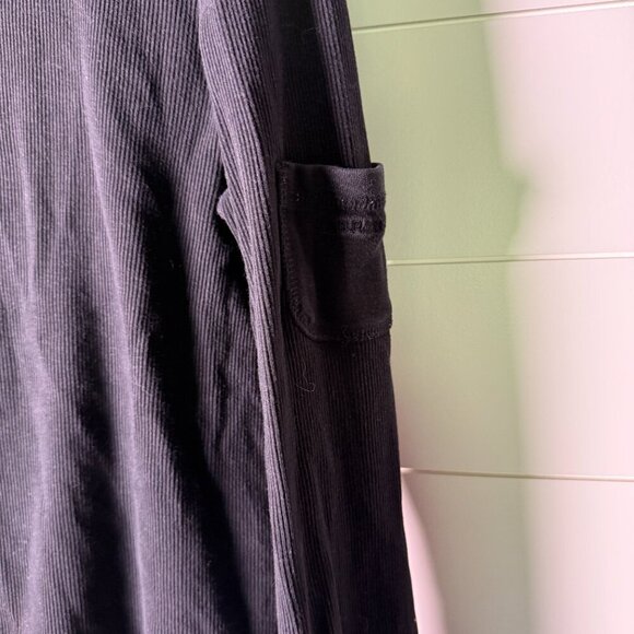 Lauren Ralph Lauren Black Rib 100% Cotton Long Sleeve Shirt w/ Should Pocket XL - Picture 9 of 11